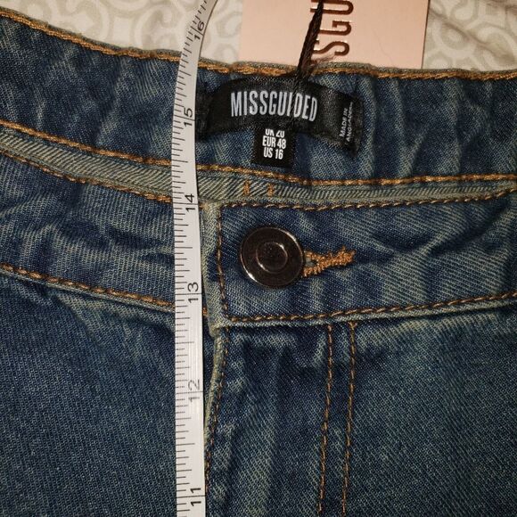 MISSGUIDED STRAIGHT LEG ELLA DENIM BLUEBJEAN SIZE 16 NWT - Picture 3 of 5